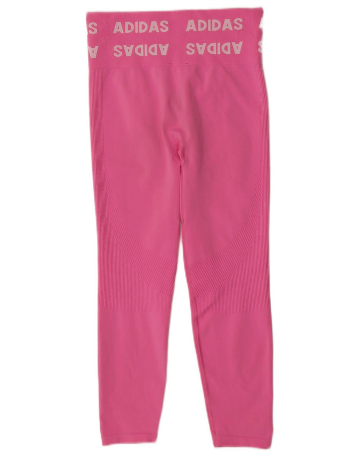 Leggings grafic ADIDAS pentru femei UK 12/14 poliester roz mediu