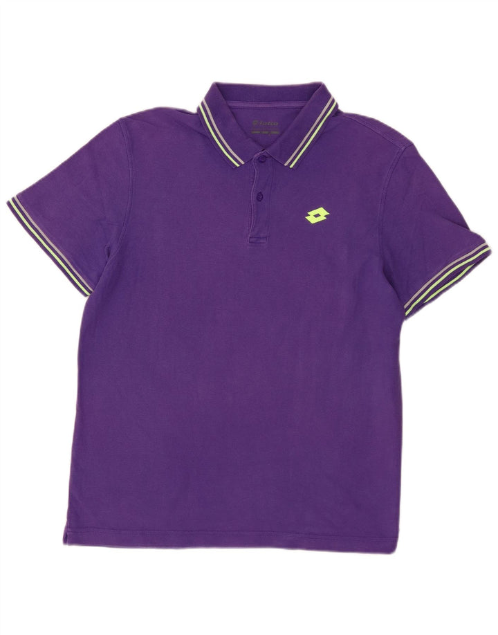 Tricou polo pentru bărbați Lotto, bumbac violet mediu
