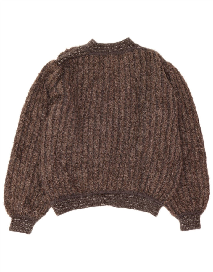 Pulover cardigan Mariedda pentru femei IT 46 mare maro cu dungi