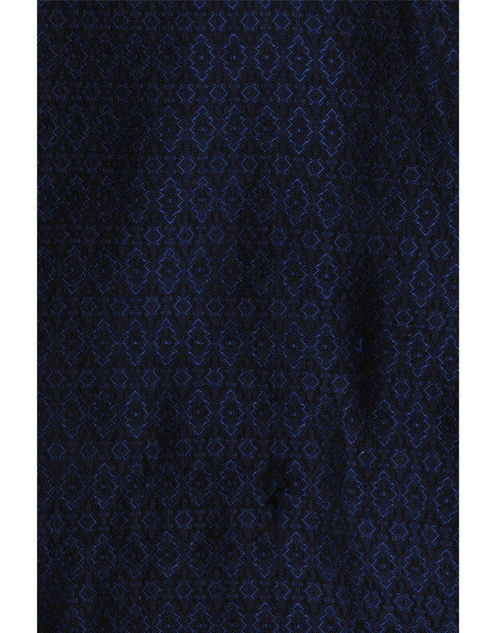 Palton dublu pentru femei vintage UK 16 mare bleumarin geometric