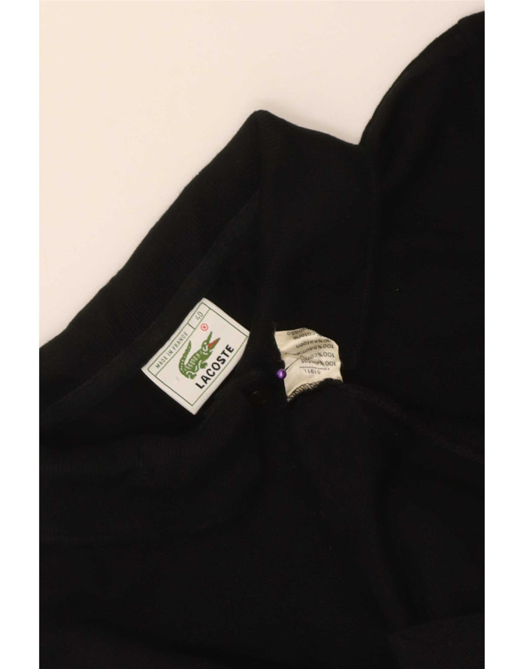 Tricou polo pentru femei Lacoste cu mânecă lungă, mărimea 40, bumbac mediu negru