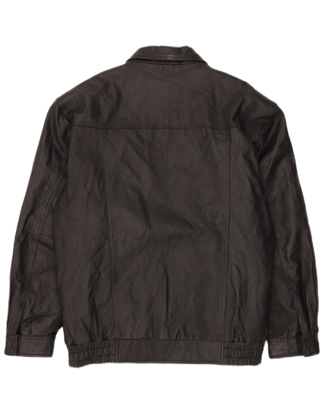 Jachetă de piele vintage pentru bărbați UK 38 Medium Black Leather