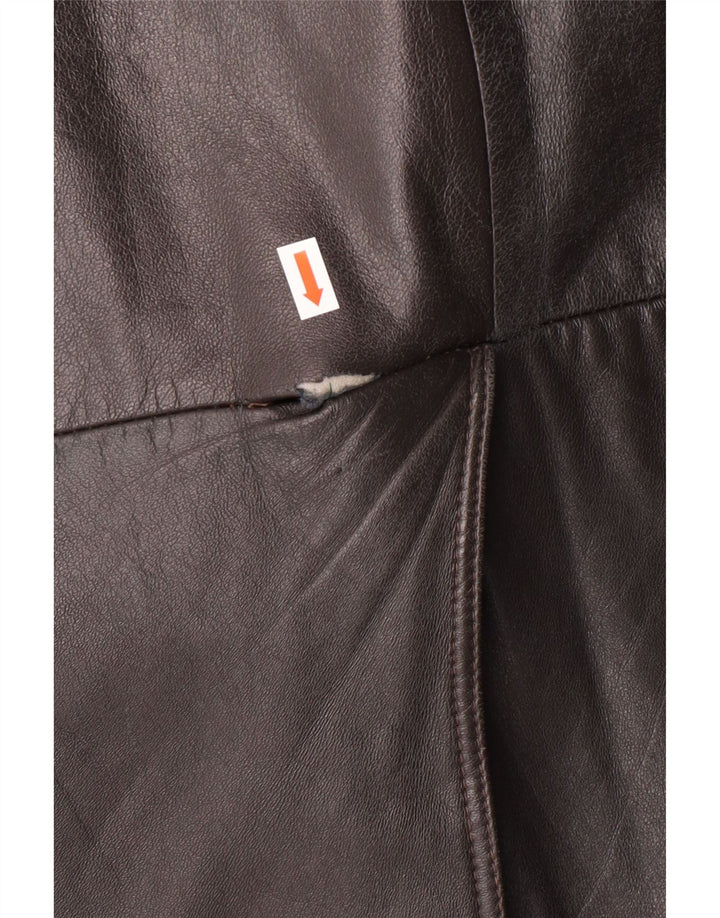 Palton din piele pentru bărbați MAX MOSER IT 56 3XL din piele maro