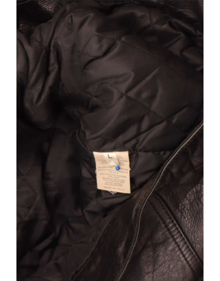 Jachetă de piele vintage pentru bărbați UK 40 Large Black
