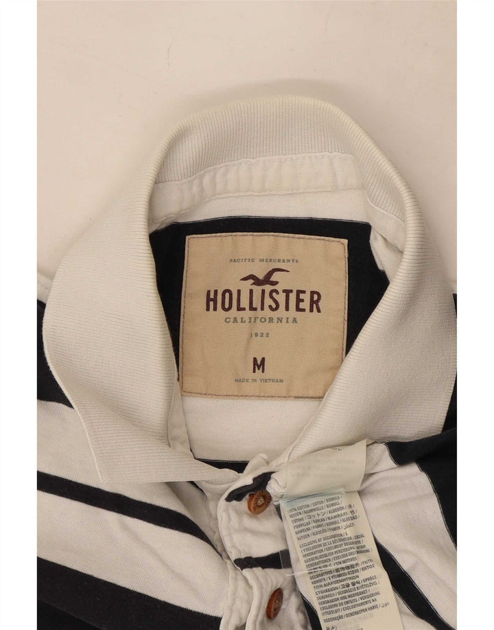 Cămașă polo Hollister pentru bărbați, bumbac cu dungi, albastru marin mediu