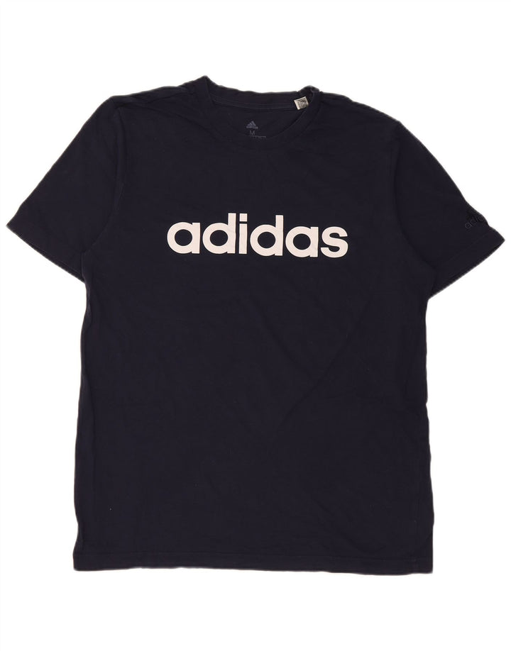 Tricou grafic pentru bărbați Adidas Top mediu din bumbac bleumarin