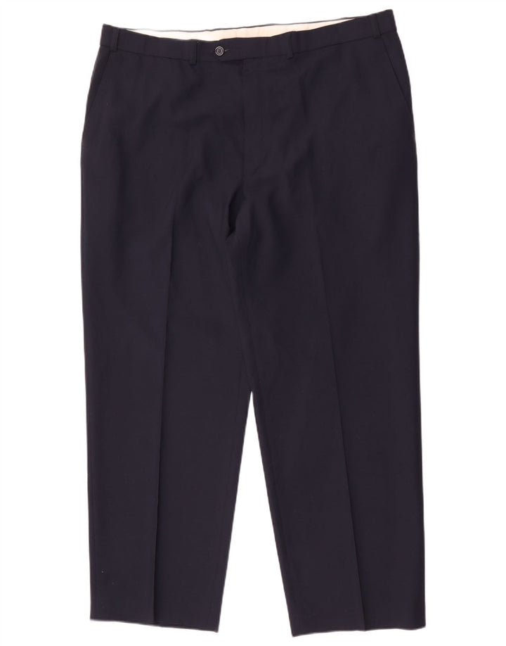 Pantaloni de costum conici pentru bărbați Marks & Spencer L40 L29 Poliester bleumarin