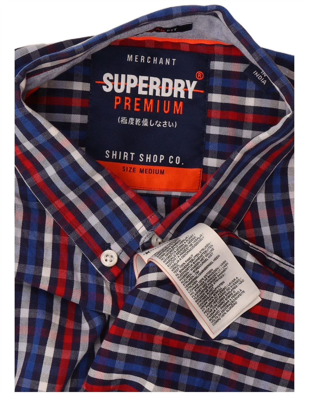 Cămașă cu mânecă scurtă pentru bărbați SUPERDRY, cu mâneci scurte, albastru mediu, din bumbac