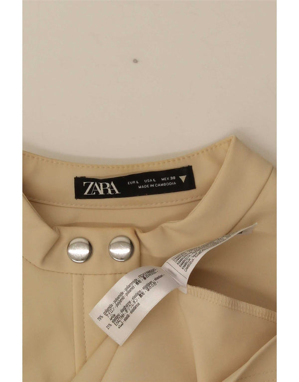 Rochie teacă pentru femei Zara UK 14 mare, bej, poliamidă