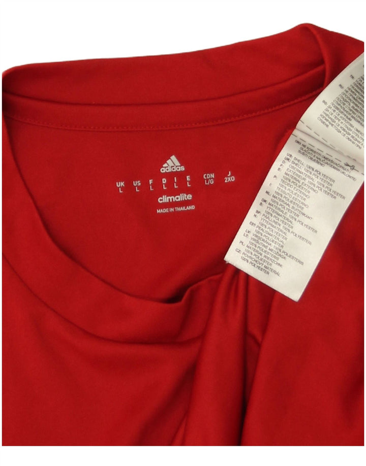 Tricou Adidas Climalite pentru bărbați Top mare poliester roșu