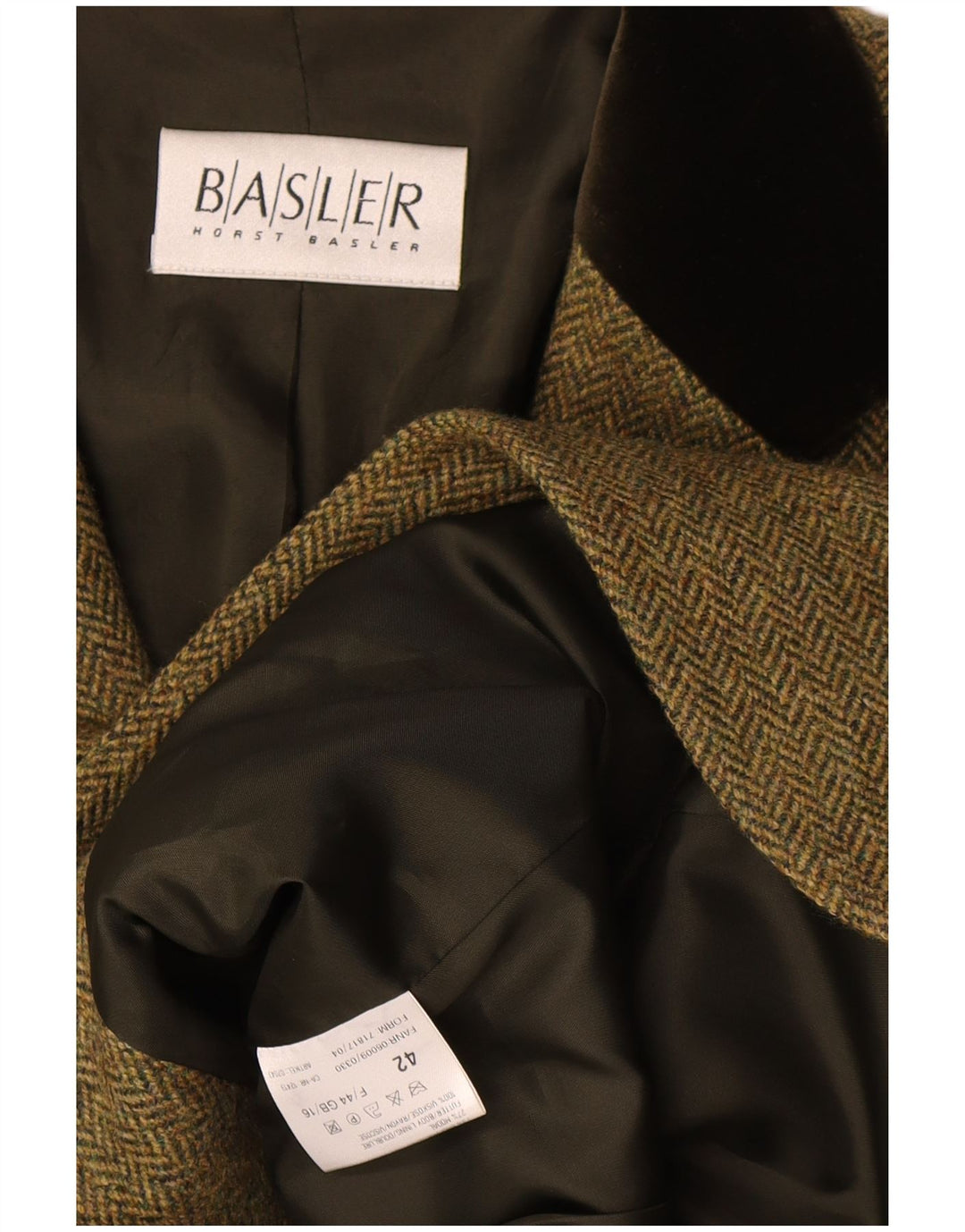 Jachetă Blazer pentru femei Basler, cu 3 nasturi, UK 16, mare, verde, Heringbone Classic