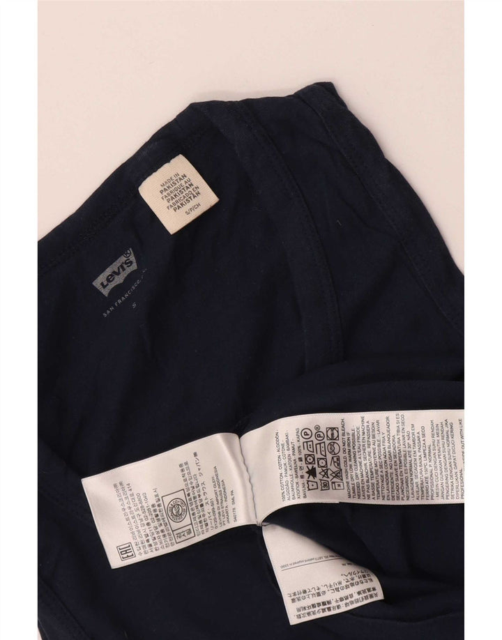 Levi's Femei Vest Vest Top UK 10 Small Bleumarin Bumbac