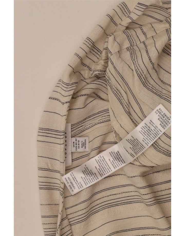 Costum pentru femei Topshop UK 12 Medium Beige Striped Viscose
