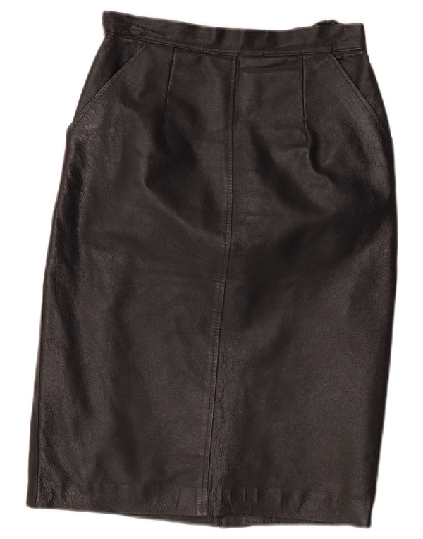 Fusta din piele vintage pentru femei W24 XS negru