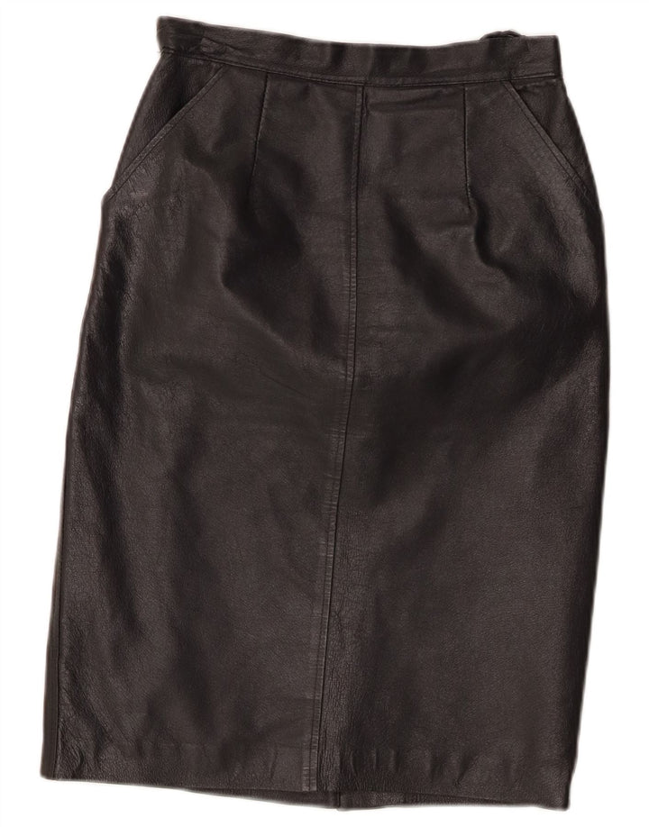 Fusta din piele vintage pentru femei W24 XS negru