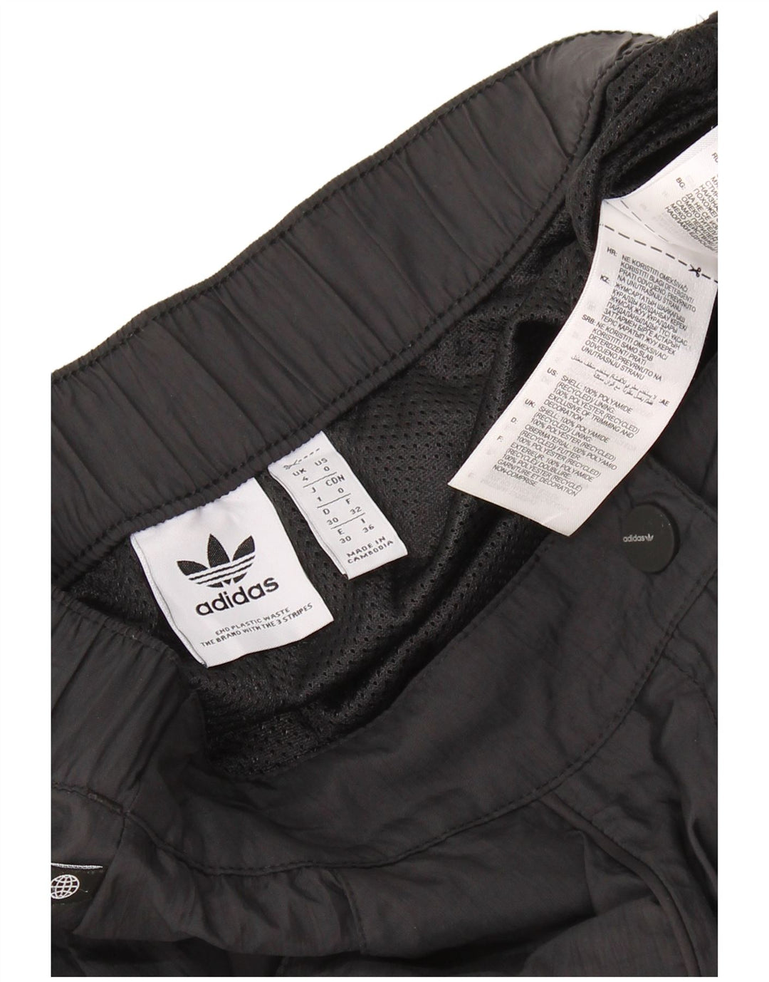 Pantaloni cargo drepti ADIDAS pentru femei UK 4 XS W24 L27 Poliamidă neagră