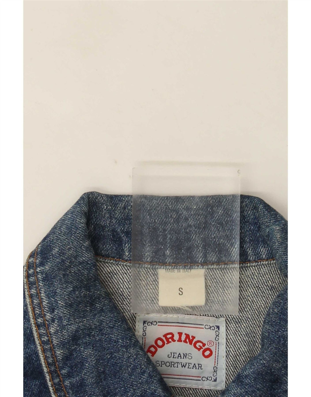 Doringo Jachetă de denim crop pentru femei UK 10 Small Blue Bumbac