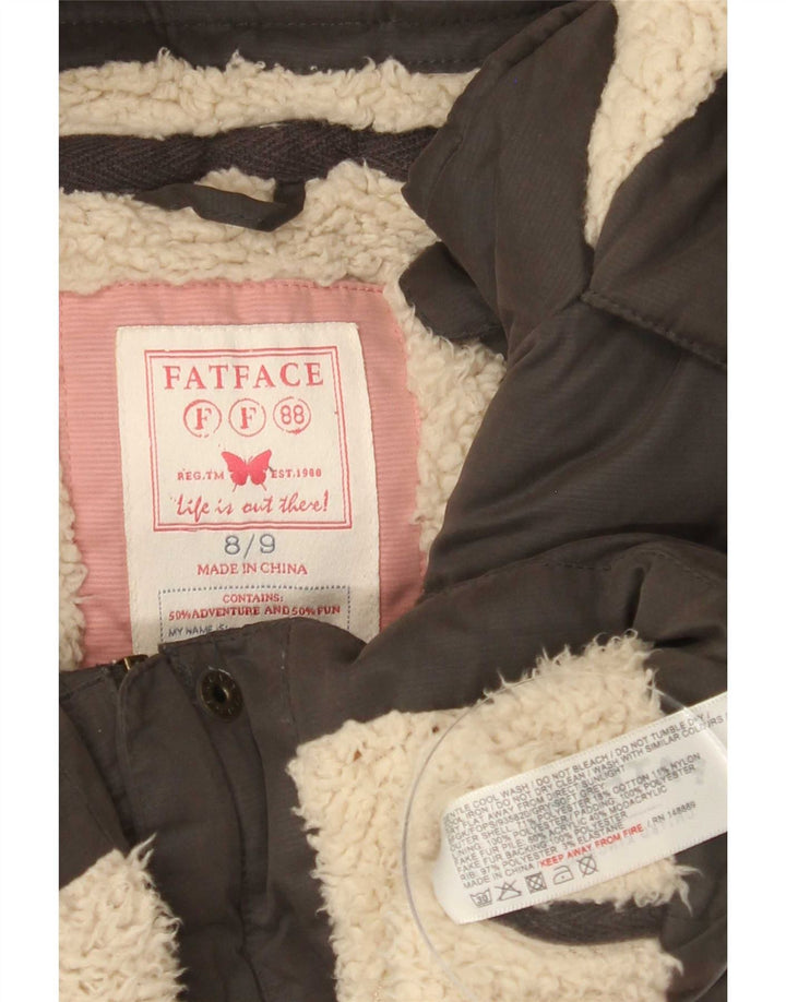 Jachetă căptușită cu glugă pentru fete Fat Face 8-9 ani Maro Poliester