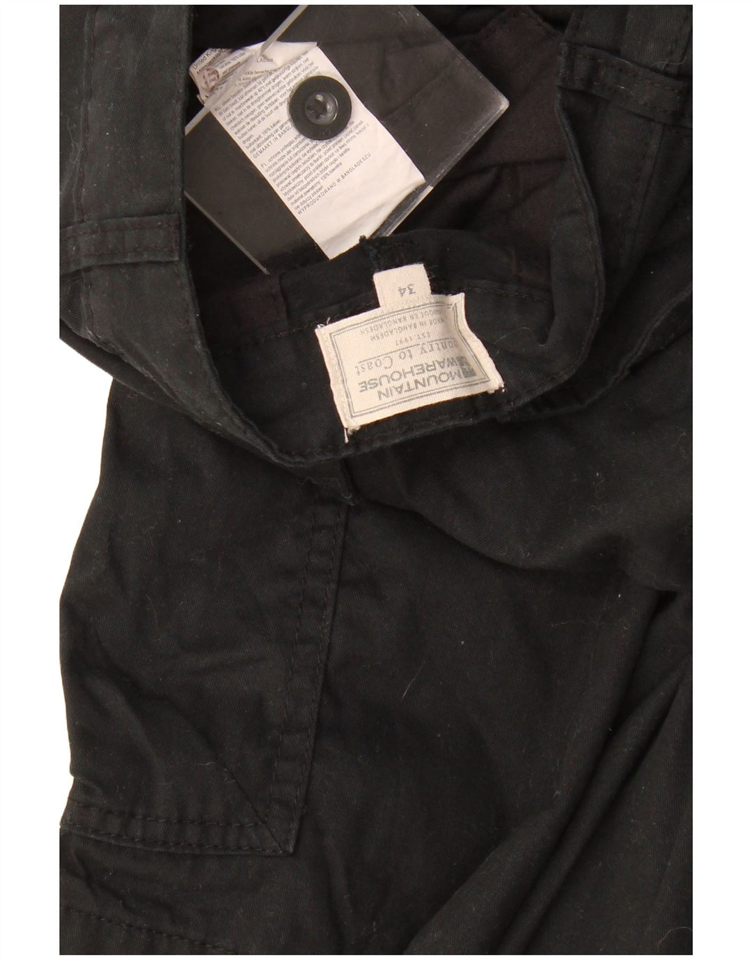 Pantaloni scurți cargo pentru bărbați Mountain Warehouse W34, bumbac negru mare