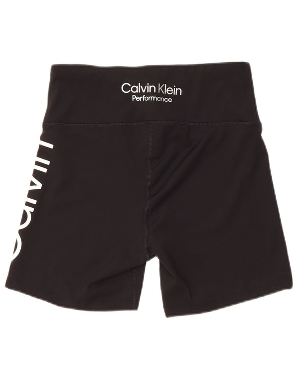 Pantaloni scurți sport grafic Calvin Klein pentru femei UK 12 Poliester mediu negru