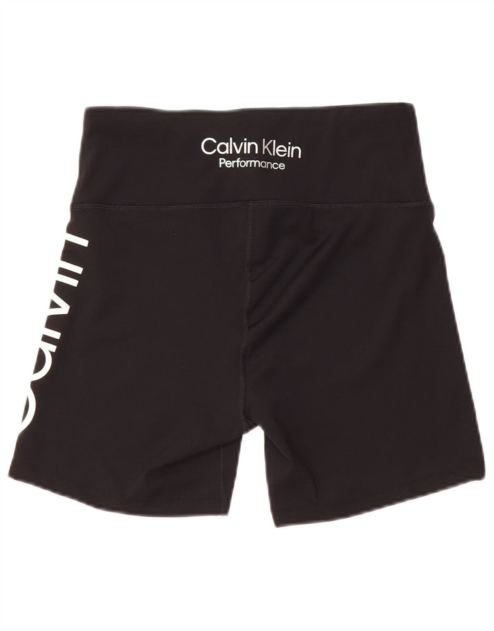 Pantaloni scurți sport grafic Calvin Klein pentru femei UK 12 Poliester mediu negru