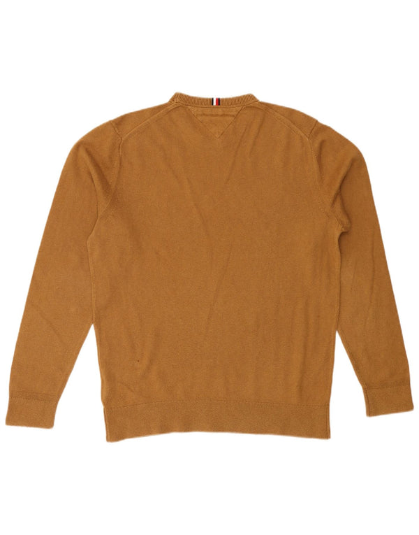 Pulover Tommy Hilfiger pentru bărbați, cu gât crew, bumbac mare, bej