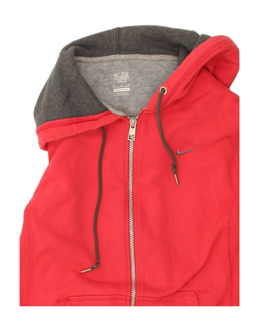 NIKE Womens Zip Hoodie Sweater UK 14 Medium Red Cotton Vintage Nike and Second-Hand Nike from Messina Hembry 