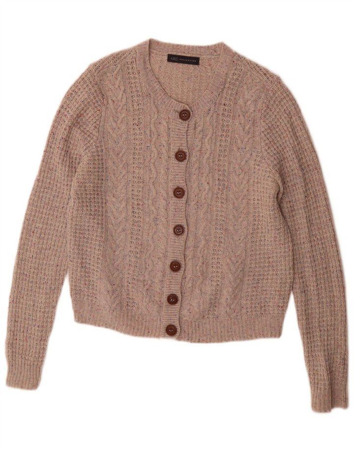 Pulover cardigan pentru femei Marks & Spencer UK 14 Lână mare, gri cu pete