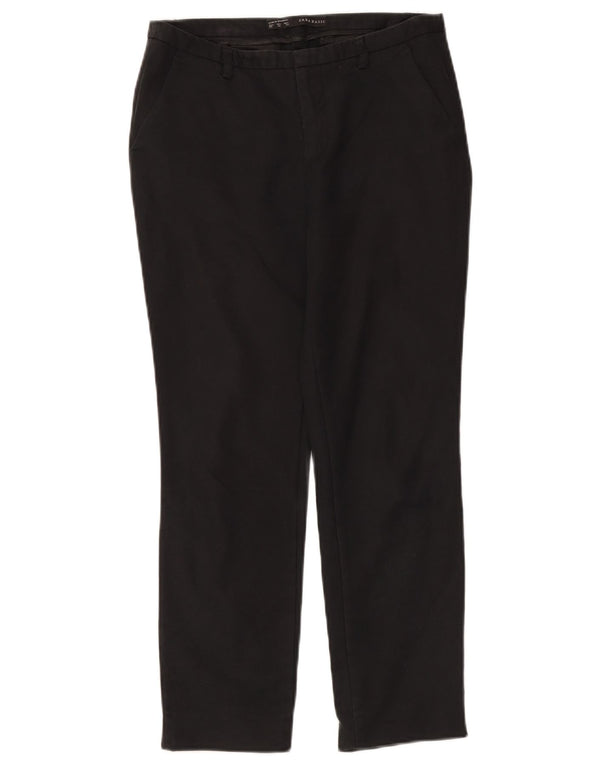 Pantaloni chino drepți pentru femei Zara EU 36 XS L26 L25 Bumbac negru