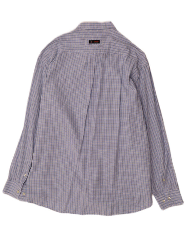 Cămașă Vintage pentru bărbați 2XL, bumbac cu carouri albastre