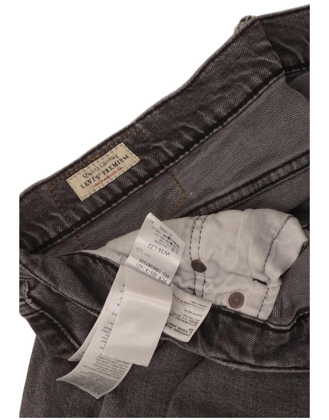 Levi's 514 Straight Jeans W36 L32 Grey Cotton Classic