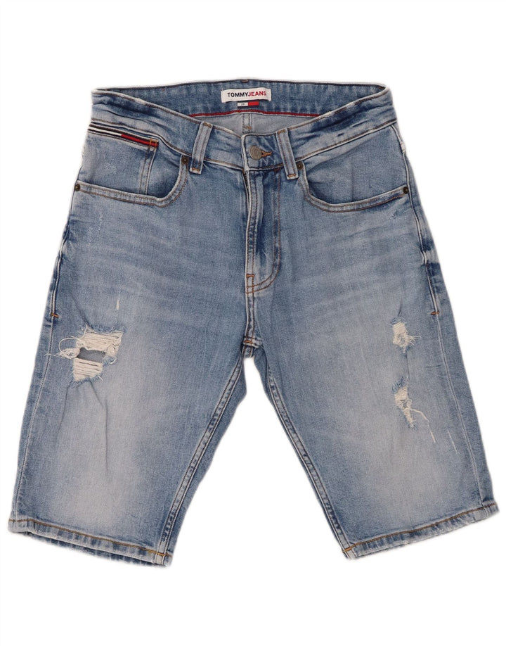 TOMMY HILFIGER Pantaloni scurți din denim învechit pentru bărbați W29 Small Blue