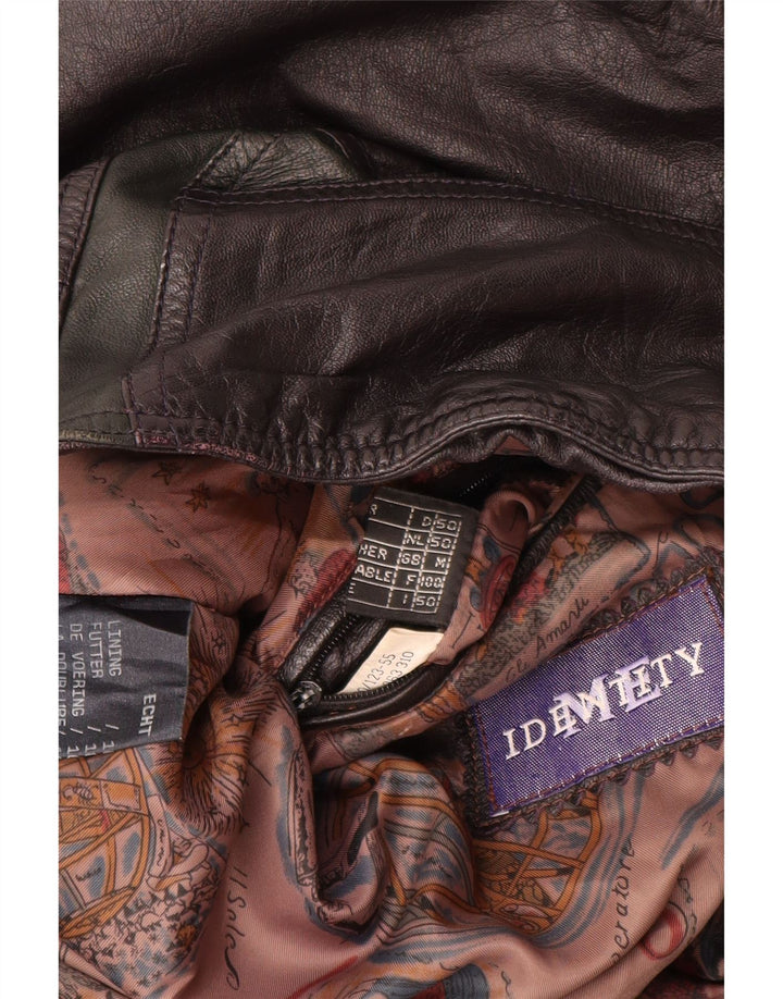Jachetă de piele vintage pentru bărbați UK 38 Medium Black Leather