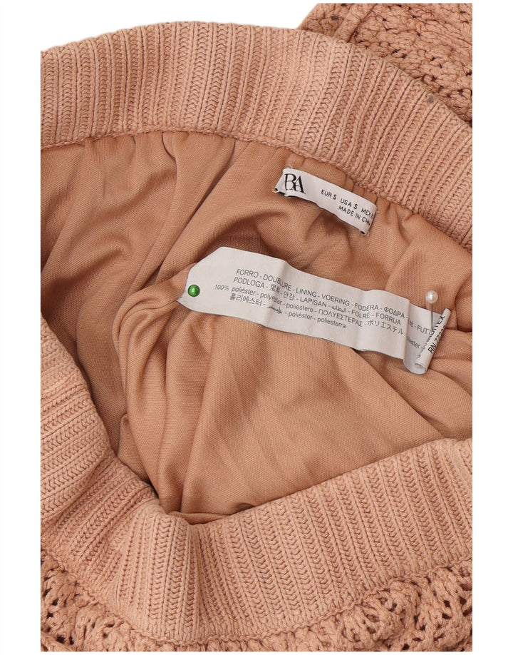 Fustă A-Line Crochetată Zara Femei Mic W26 Poliester Bej