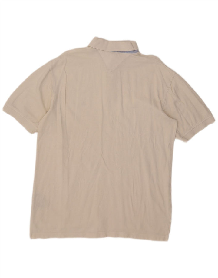 Tricou polo Tommy Hilfiger pentru bărbați, bumbac alb XL