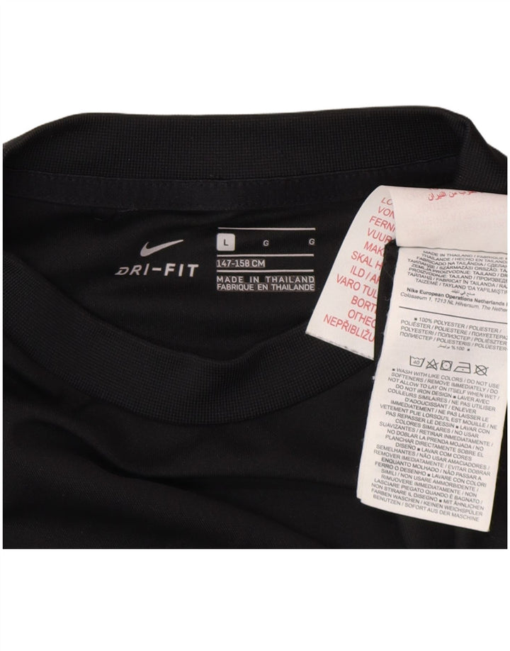 Tricou Nike Dri Fit pentru băieți Top 12-13 ani, mare, negru, poliester