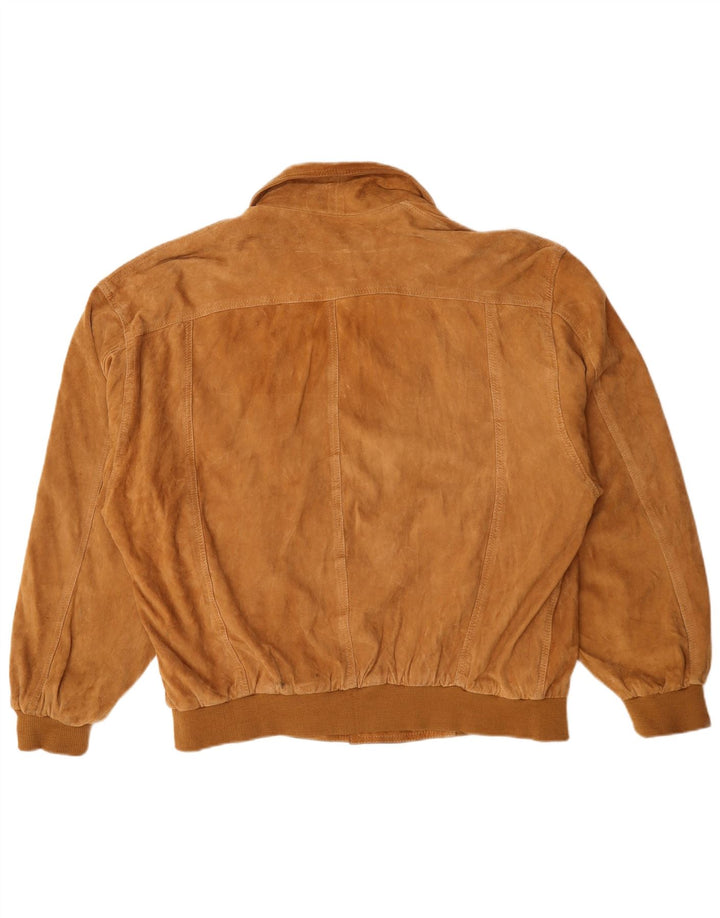 Bomber vintage pentru bărbați din piele intoarsa UK 44 2XL maro
