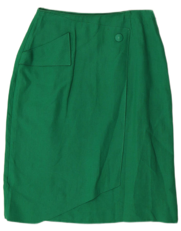 Fusta dreaptă pentru femei vintage cu talie înaltă IT 42 Medium W24 Verde