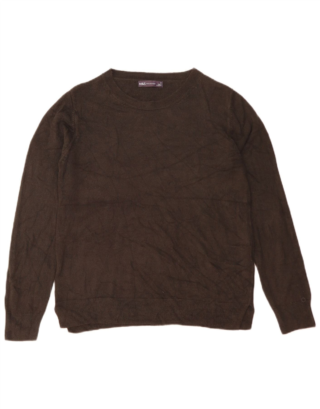 Pulover pentru femei Marks & Spencer cu decolteu triplu UK 14 Medium Negru Acrilic