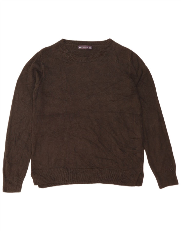 Pulover pentru femei Marks & Spencer cu decolteu triplu UK 14 Medium Negru Acrilic