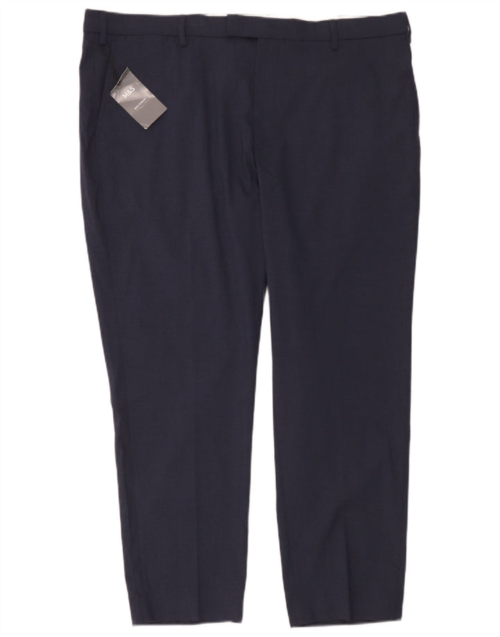 Pantaloni chino pentru bărbați Marks & Spencer L42 L29 Poliester bleumarin