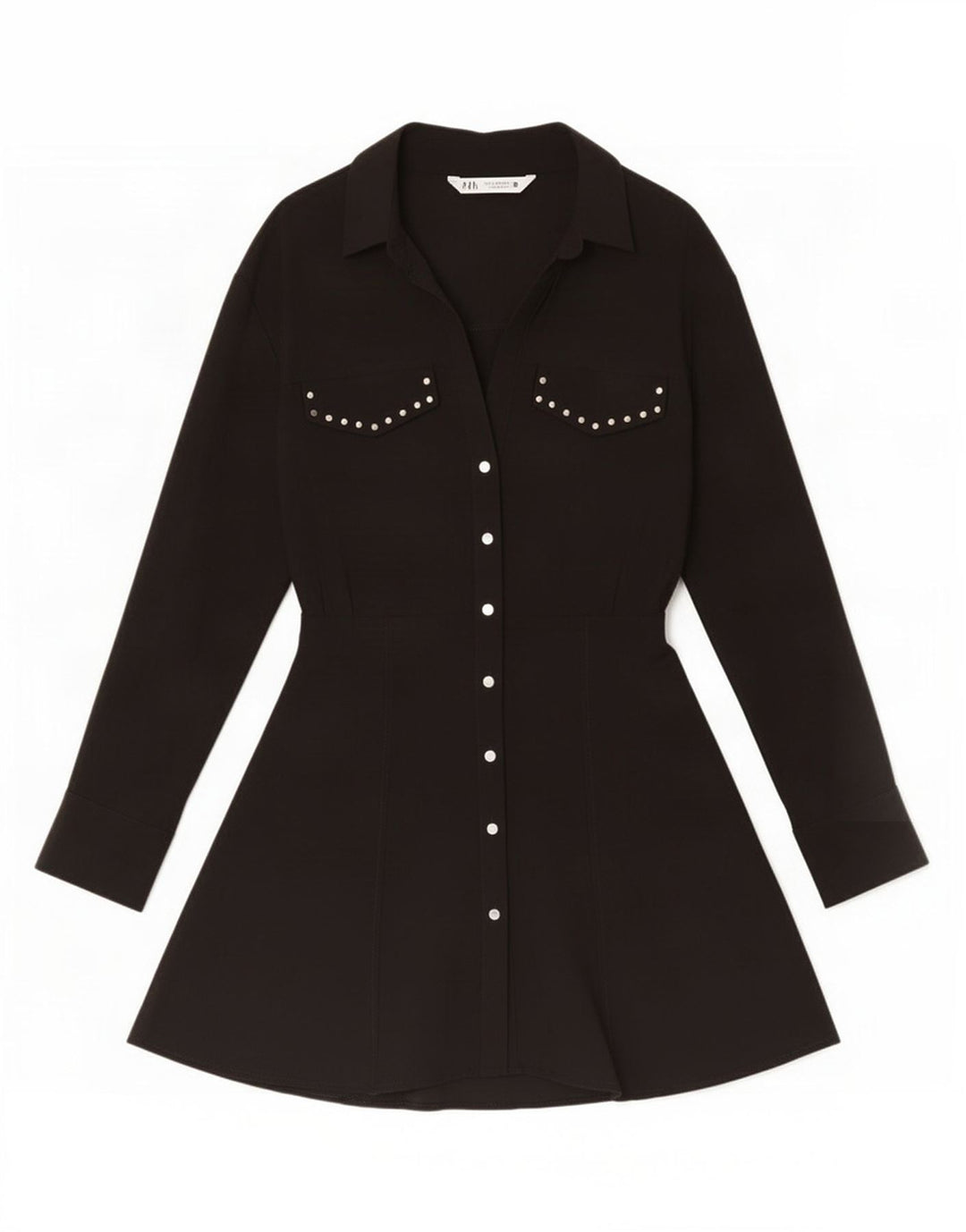 Rochie cămașă pentru femei Zara UK 12 Medium Black Viscose