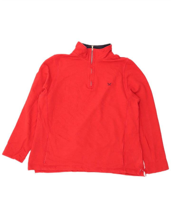 CREW CLOTHING Hanorac supradimensionat cu fermoar pentru femei Pulover UK 18 XL Roșu