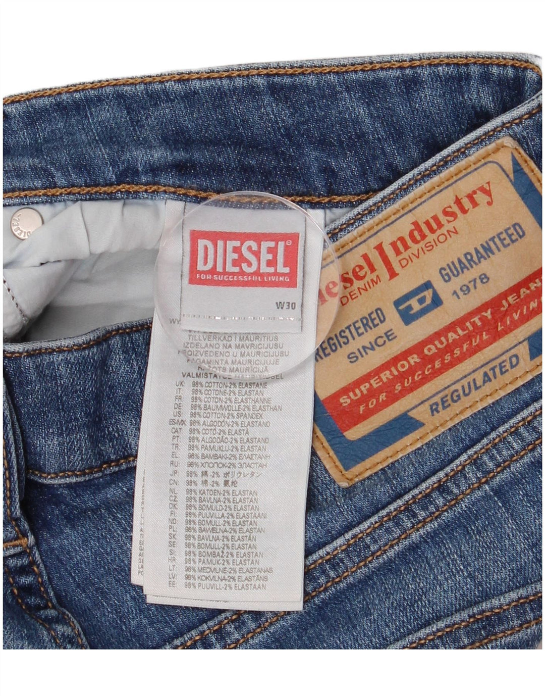 Jeans Capri pentru bărbați Diesel W30 L21 Bumbac albastru