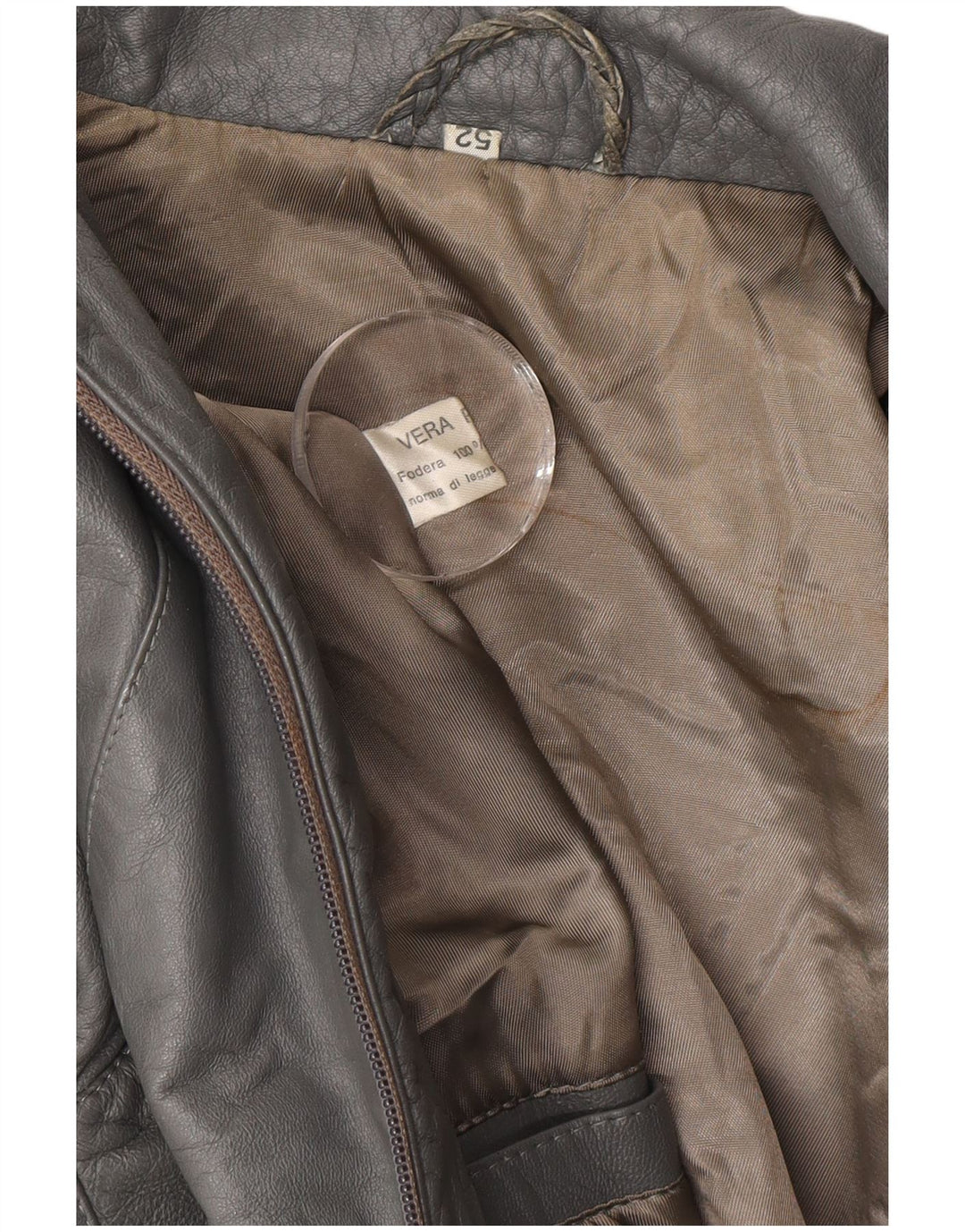 Geaca de piele vintage pentru barbati IT 52 XL din piele gri