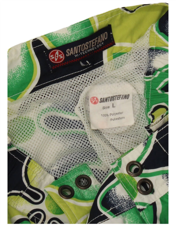 Pantaloni scurți de înot pentru bărbați Santo Stefano, mari, verde, cu flori din poliester