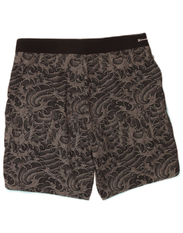 Pantaloni scurți de înot Hurley pentru bărbați, poliester Paisley, gri mediu