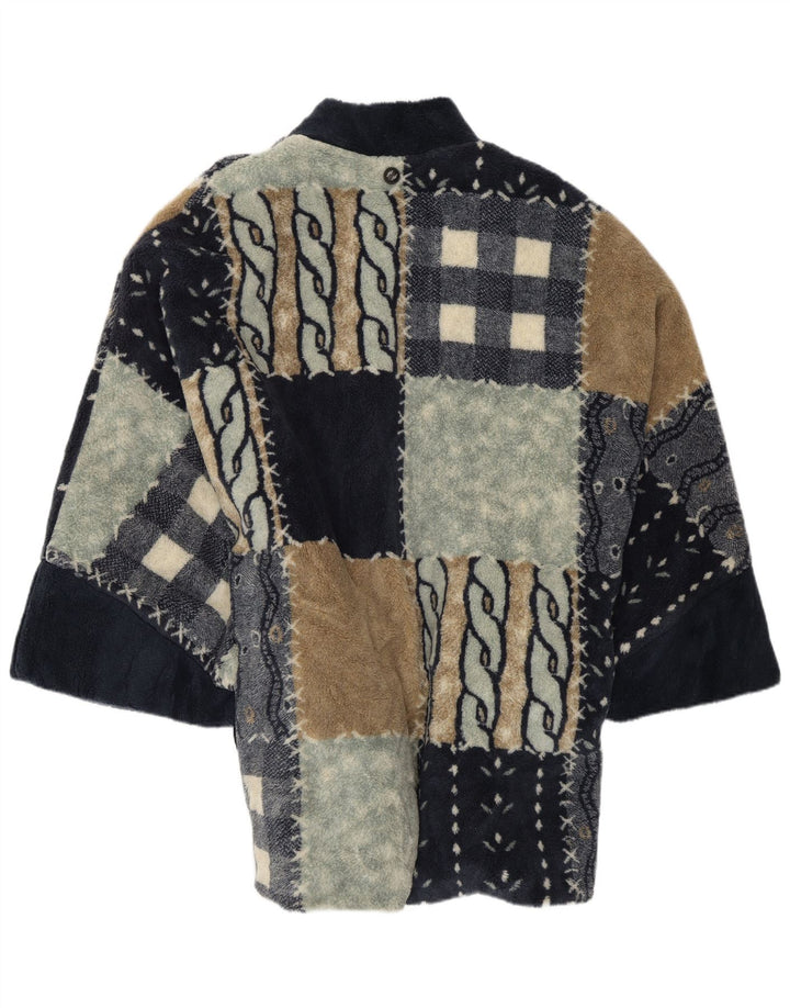 Verde Piu pentru femei Poncho Fleece Jacket UK 12 Medium Multicolor Patchwork