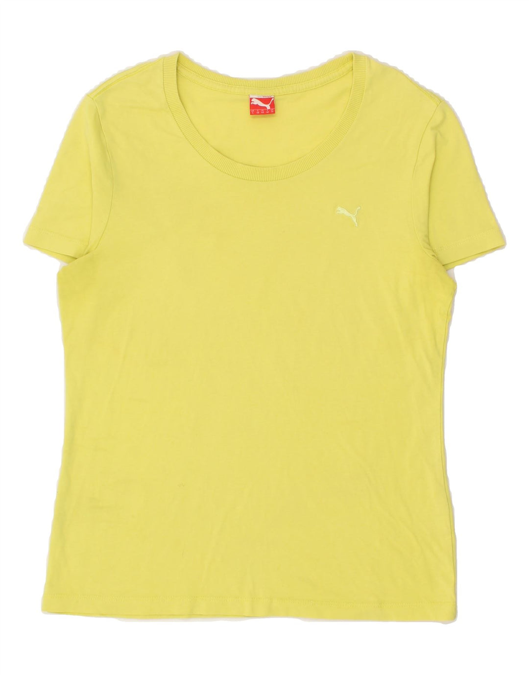 PUMA Womens T-Shirt Top UK 14 Medium  Yellow Vintage Puma and Second-Hand Puma from Messina Hembry 