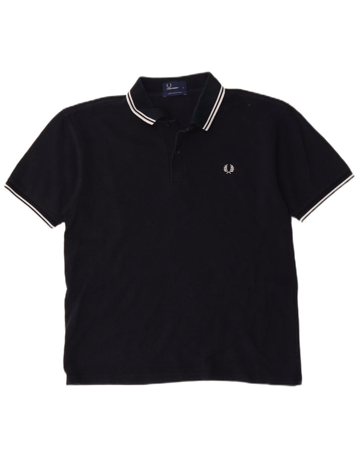 Cămașă polo Fred Perry pentru bărbați, mare, albastru bleumarin, bumbac